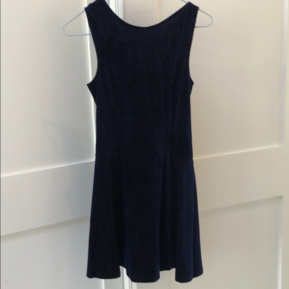 BCBG Generation Navy Metallic Shift Dress